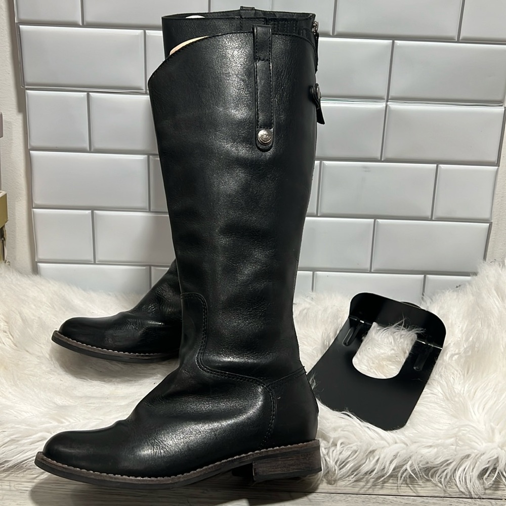MATISSE Women's YORKER US 6 W /WC )Black Leather Back Zip Knee High Riding Boots